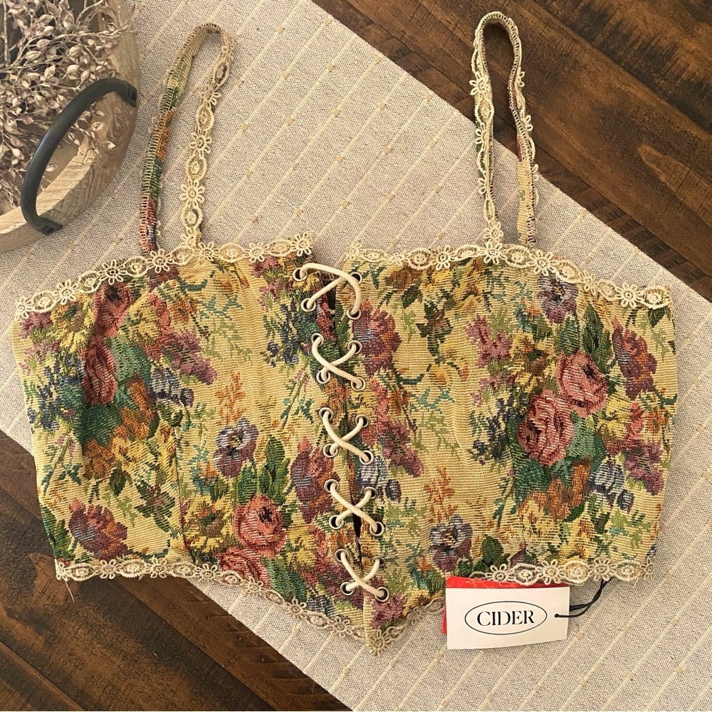 Secret Garden Corset Tank Top by Cider